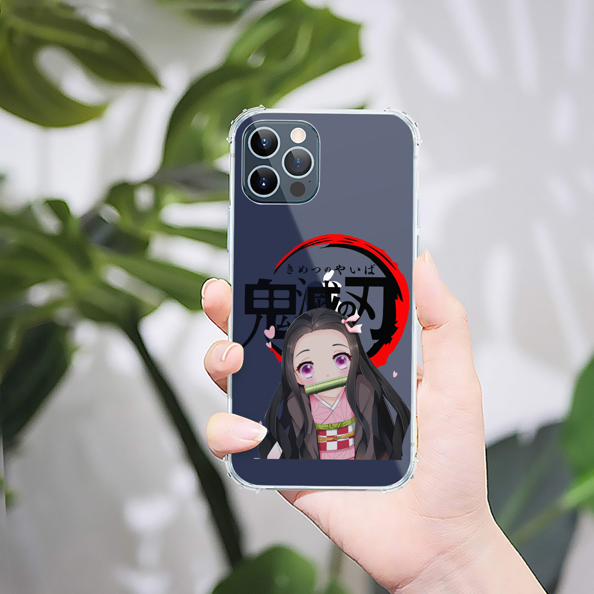 （画像用） 鬼滅の刃（きめつのやいば）竈門 禰󠄀豆子／かまど ねずこ Kamado Nezuko 【iPhone 12シリーズ対応】透明スマホケース（クリアソフトケース）